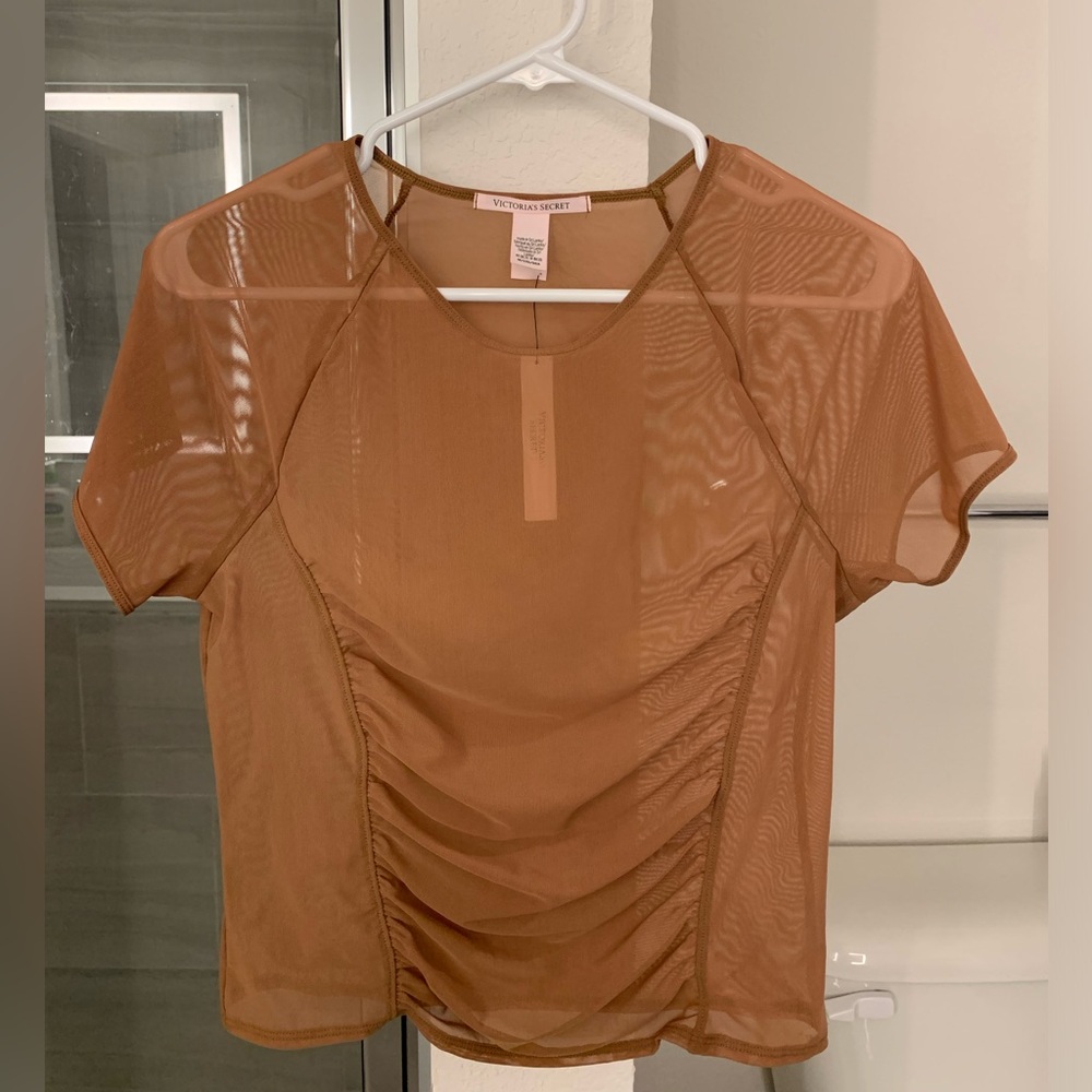 Victoria’s Secret Mesh Brown Workout Crop-Top